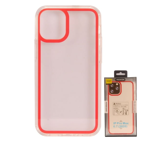 Apple iPhone 12, iPhone 12 PRO /6.1" Slim Crystal Transparent Clear + Red Frame Shield Shockproof Hybrid Hard Acrylic Heavy Duty Shock-Absorption TPU Phone Cover foriPhone 12 /12 Pro