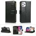 thumbnail image 1 of for Apple iPhone 12 /12 Pro (6.1") Leather Zipper Wallet Case 9 Credit Card Slots Cash Money Pocket Clutch Pouch with Stand & Strap Cover ,Xpm Phone Case [Black], 1 of 8