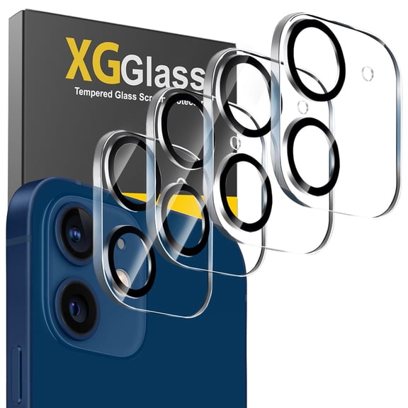 NevEND For iPhone 12 Camera Lens Protector, 4-Pack Shatterproof Tempered Glass Anti Scratch Full-Coverage