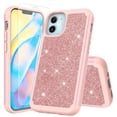 thumbnail image 1 of for Apple iPhone 12 MINI (5.4inch) with Screen Protector Phone Case Glitter Shock proof Edge Scratch Shield Hybrid Layers Slim Bumper Cover (Rose Gold), 1 of 4