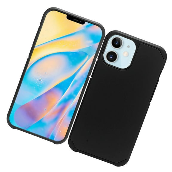 Apple iPhone 12 Mini /5.4" Phone Case Protective Hybrid Anti-Drop Protection Shockproof Armor Dual Layers Frame Heavy Duty Rubber Rugged TPU Black Phone Cover forApple iPhone 12 Mini