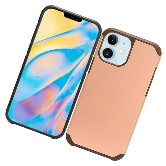 Apple iPhone 12 Mini /5.4" Phone Case Protective Hybrid Anti-Drop Protection Shockproof Armor Dual Layers Frame Heavy Duty Rubber Rugged TPU Rose Gold Phone Cover forApple iPhone 12 Mini