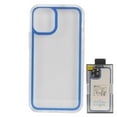 thumbnail image 1 of Apple iPhone 12 Mini /5.4" Slim Crystal Transparent Clear + Blue Frame Shield Shockproof Hybrid Hard Acrylic Cover Heavy Duty Shock-Absorption TPU Phone Cover forApple iPhone 12 Mini, 1 of 4