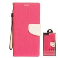 thumbnail image 1 of Apple iPhone 12 Mini /5.4" Wallet Premium Canvas Pu Leather Pocket Folio Book Cover Flip Fold Stand [Lanyard Strap & Credit Card Holder Slots] Pink Phone Cover forApple iPhone 12 Mini, 1 of 5