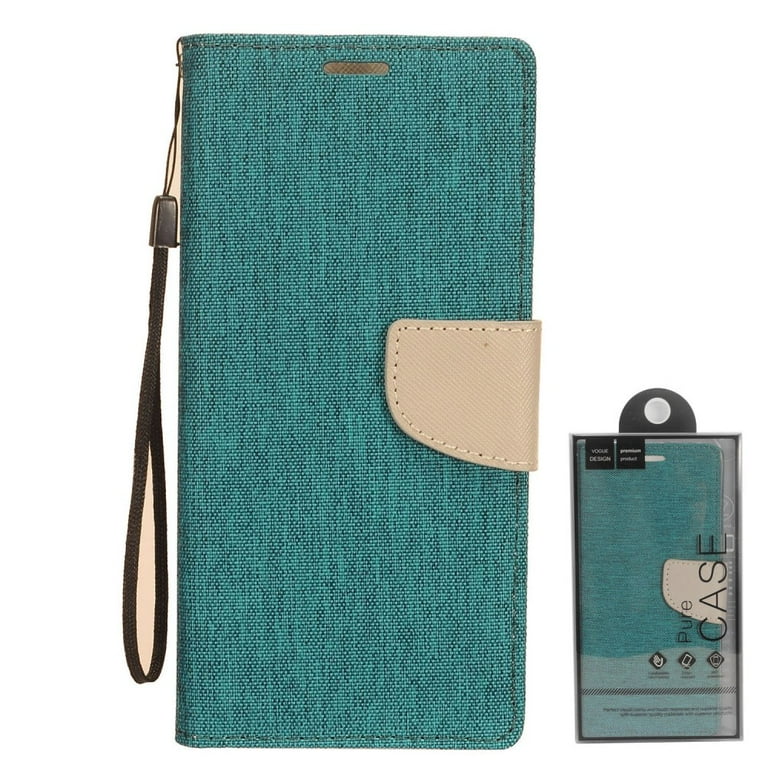 Apple iPhone 12 Mini Wallet Premium Canvas Pu Leather Pocket