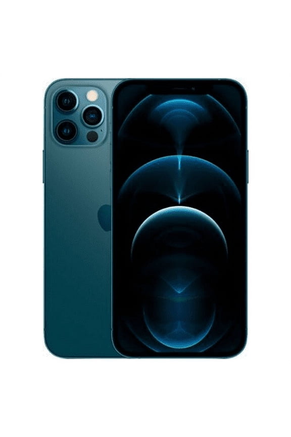 Pre-Owned Apple iPhone 12 Pro - 5G smartphone - dual-SIM / Internal Memory 128 GB - OLED display - 6.1" - 2532 x 1170 pixels - 3x rear cameras 12 MP, 12 MP, 12 MP - front camera 12 MP - AT&T - pacific blue