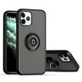 thumbnail image 1 of Apple iPhone 12 Pro, iPhone 12 /6.1" Phone Case with Ring Stand 360° Rotable Hybrid TPU + PC Armor Rubber Protective Metal Plate for Magnetic Mount Cover Frosted BLACK for Apple iPhone 12 /12 Pro, 1 of 6