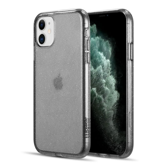 Apple iPhone 12 Pro, iPhone 12 /6.1" Phone Case Smoke Transparent Sparkle Bling Thick Hybrid TPU & Transparency Glitter Rubber Silicone Hard Frame Shock Absorption Cover for Apple iPhone 12 /12 Pro