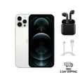 thumbnail image 1 of Pre-Owned Apple iPhone 12 Pro (Unlocked) 256GB Silver (A2341) Bundle with Wireless Earbuds, 1 of 7