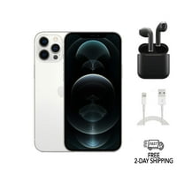 Pre-Owned Apple iPhone 12 Pro (Unlocked) 256GB Silver (A2341) Bundle with Wireless Earbuds