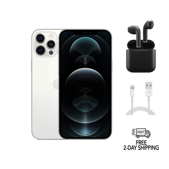 Pre-Owned Apple iPhone 12 Pro (Unlocked) 512GB Silver (A2341) Bundle with Wireless Earbuds