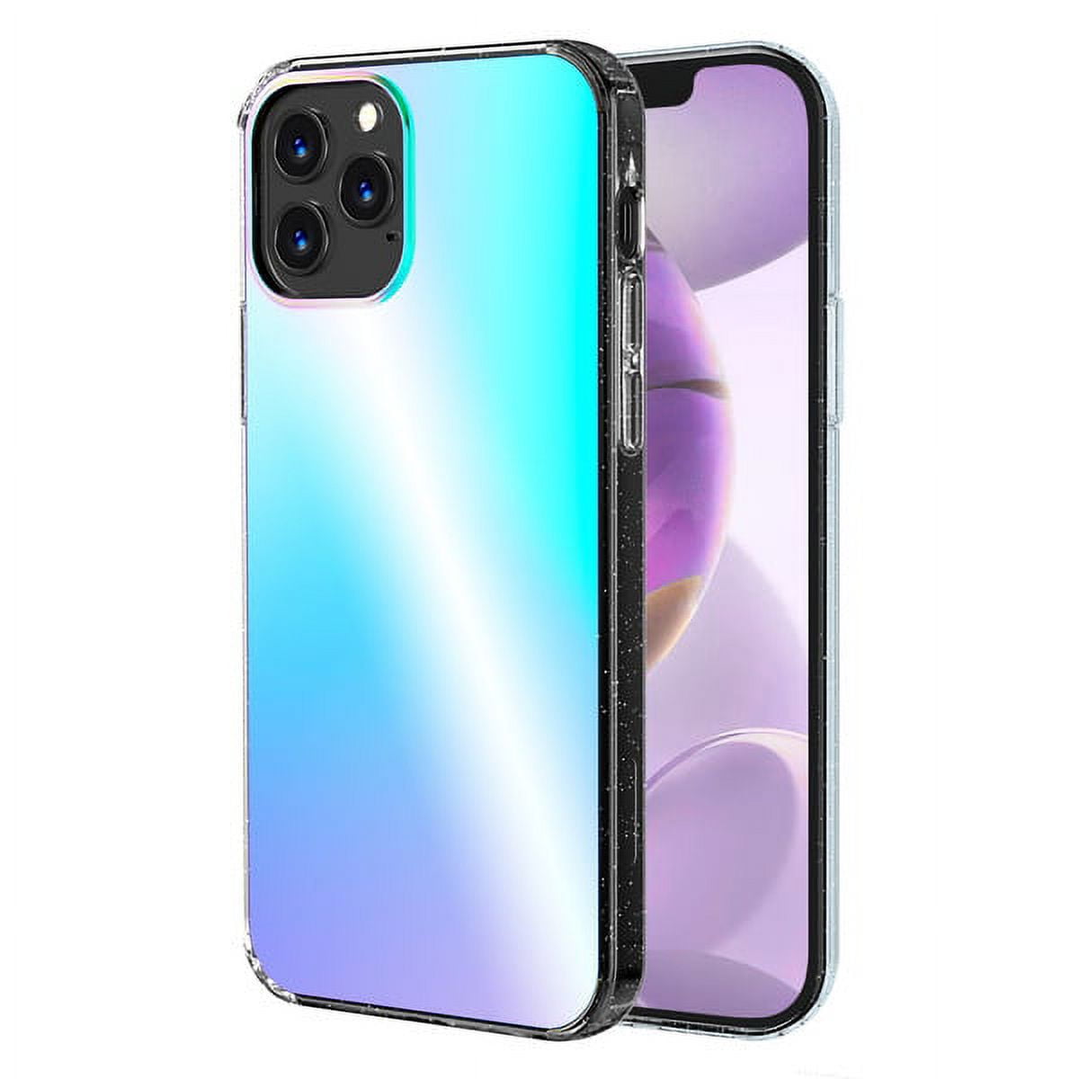 Apple iPhone 12 Pro Max /6.7 Phone Case Holographic Laser Beam Sparkle  Reflective Psychedelic Rainbow Super Slim Soft TPU Hybrid Glow Shiny  Iridescent Hologram Multicolor Cover for iPhone 12 PRO MAX 