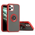 thumbnail image 1 of Apple iPhone 12 Pro Max /6.7" Phone Case with Ring Stand 360° Rotable Clip Hybrid TPU + PC Armor Rubber Protective Metal Plate Support Magnetic Mount Cover Frosted 2 Tone RED for iPhone 12 PRO MAX, 1 of 6