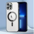 thumbnail image 1 of For Apple iPhone 12 Pro Max 6.7 inch Anti-Scratch Clear TPU Bumper Shockproof Protective Fast and Stable Wireless Charging Magsafe Compatible Hybrid Case Cover Black, 1 of 7