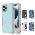 thumbnail image 1 of Apple iPhone 12 Pro Max Case , iPhone 12 Series Rugged Rubber Durable 3 in 1 Cover , Phone Case for Girl Men Women Cute (Teal+Pink), 1 of 7