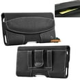 thumbnail image 1 of For Apple iPhone 13/ 13 Pro Horizontal Universal Pouch Case PU Leather Cell Phone Holster with Belt Clip and Card Slot Pocket Cover (Size 5.5") - Black, 1 of 8