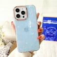 thumbnail image 1 of for Apple iPhone 13 Pro Case for Women Girls, Luxury Ultra Slim Plating Camera Frame TPU + PC Translucent Drop Protective Shockproof Phone Case Cover for iPhone 13 Pro - Blue, 1 of 9