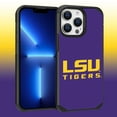 thumbnail image 1 of Apple iPhone 13 Pro Max (6.7) / 12 Pro Max (6.7) - Licensed NCAA University of LSU Tigers Logo on Purple Textured Dual Layer Case, 1 of 5
