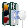 thumbnail image 1 of For Apple iPhone 13 Pro Max (6.7") Hybrid Cases Compatible with MagSafe Clear Transparent and Colorful Buttons Frame Cover ,Xpm Phone Case [ Midnight Green ], 1 of 5