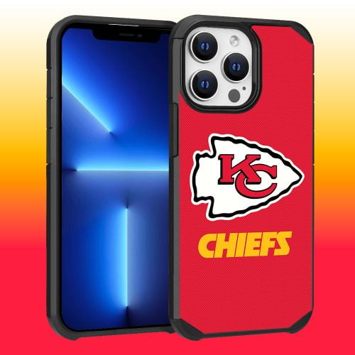 Apple iPhone 13 Pro Max (6.7) - NFL Licensed Kansas City Chiefs Team Logo on Red Textured Dual Layer Case