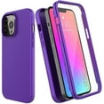 thumbnail image 1 of For Apple iPhone 13 Pro/ iPhone 13 Case with Built-in Screen Protector,Rugged PC Front Cover + Soft TPU Non-Slip Cover, Shockproof Full-Body Protective Case Cover - Purple, 1 of 5