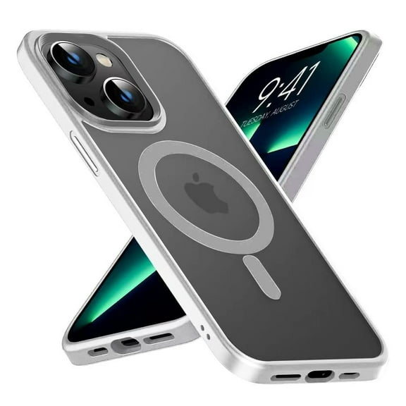 For Apple iPhone 14 6.1 inch Anti-Scratch Clear TPU Bumper Shockproof Protective Fast and Stable Wireless Charging Magsafe Compatible Hybrid Case Cover White