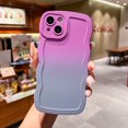 thumbnail image 1 of For Apple iPhone 14 Case, Stylish Gradient Color Wave Frame Flexible TPU Back Cover Anti-Scratch Drop Proof Anti-Fingerprint Protective Slim Fit Phone Case for iPhone 14, Purple, 1 of 7