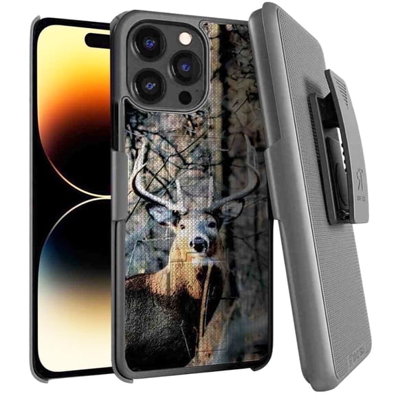 Rome Tech for Apple iPhone 14 Pro 6.1" (2022) Shell Holster Combo Case - Camo Deer