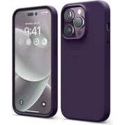 Apple iPhone 14 Pro Case, Liquid Silicone Case, Full Body Protective Cover, Shockproof, Slim Phone Case, Anti-Scratch, 6.1 inch Deep Purple