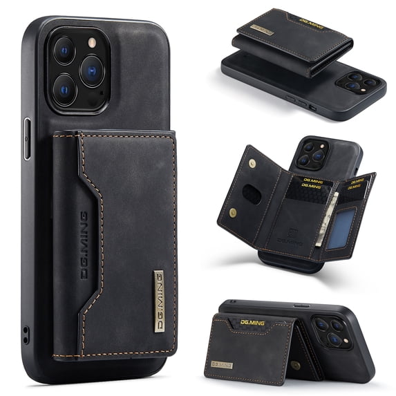 for Apple iPhone 14 Pro Case ,Magnetic Buckle Leather Detachable Wallet Cover, Card Pocket Back Flip Kickstand Shockproof Business Slim Phone Case For Apple iPhone 14 Pro,
Black