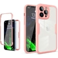 thumbnail image 1 of for Apple iPhone 14 Pro Clear Case with Screen Protector, Slim Shockproof Soft TPU Bumper Full Body Protection Phone Cover Case for iPhone 14 Pro QC Pink, 1 of 9