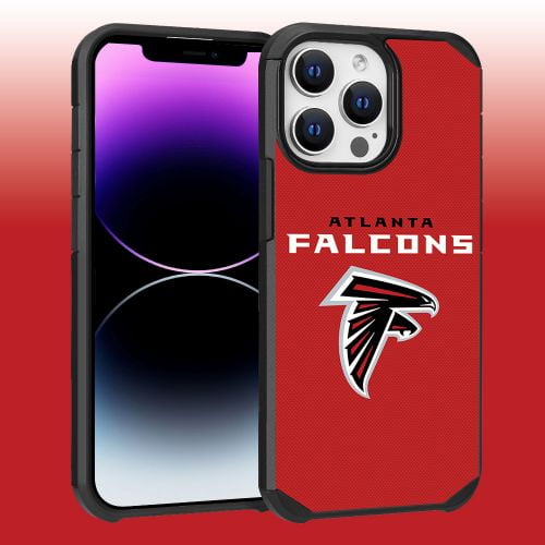 Apple iPhone 14 Pro Max (6.7) - NFL Licensed Atlanta Falcons Red Textured Back Cover on Black TPU Skin