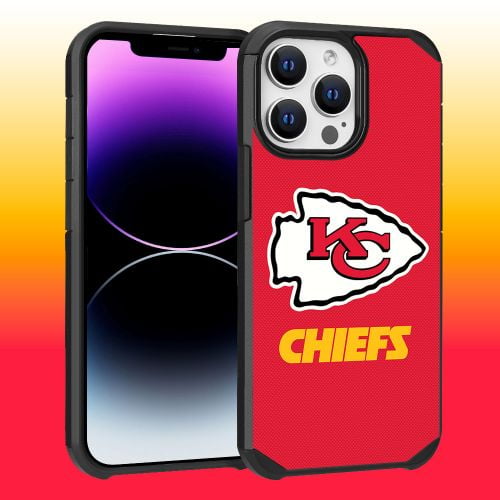 Apple iPhone 14 Pro Max (6.7) - NFL Licensed Kansas City Chiefs Red Textured Back Cover on Black TPU Skin