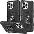 thumbnail image 1 of for Apple iPhone 14 Pro Max Case with Metal Ring Kickstand for Women & Men, Heavy-Duty Protection Shockproof Bumper Cover Case for Apple iPhone 14 Pro Max TY Black, 1 of 9