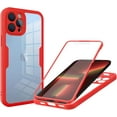 thumbnail image 1 of for Apple iPhone 14 Pro Max Clear Case with Screen Protector, Slim Shockproof Soft TPU Bumper Full Body Protection Phone Cover Case for iPhone 14 Pro Max QC Red, 1 of 9