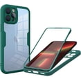 thumbnail image 1 of for Apple iPhone 14 Pro Max Clear Case with Screen Protector, Slim Shockproof Soft TPU Bumper Full Body Protection Phone Cover Case for iPhone 14 Pro Max QC Green, 1 of 9