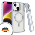 thumbnail image 1 of For Apple iPhone 15 (6.1") Magnetic Case with Built in Magnets Compatible with MagSafe, Clear Slim Hybrid Frame Bumper Phone Case Cover by Xpression - Clear / Gray, 1 of 9