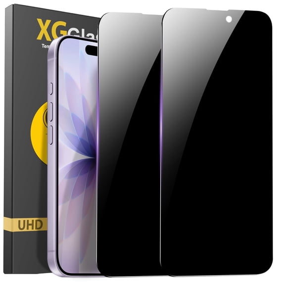 Apple iPhone 15 Plus / iPhone 16 Plus Privacy Screen Protector, Anti Spy, 2-Pack Shatterproof Tempered Glass Film 6.7"