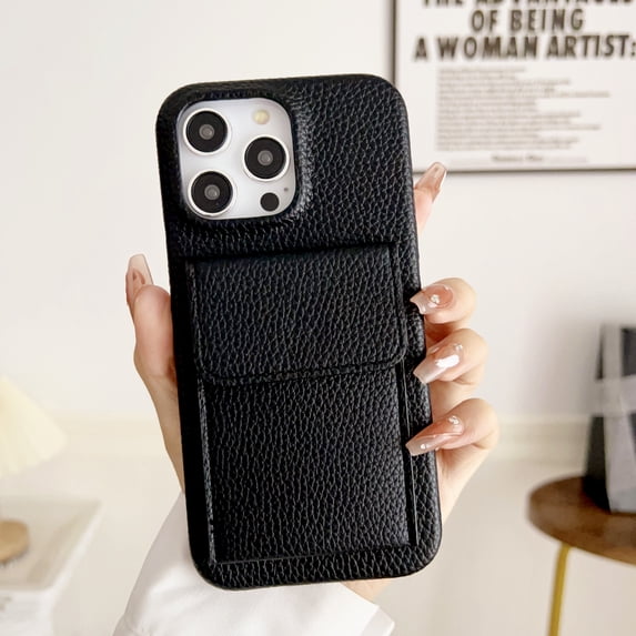for Apple iPhone 15 Pro Case for Women Girls, Premium PU Leather Wallet Case with Card Slots on Back Flip Protective Shock-resistance Phone Case Cover for iPhone 15 Pro 6.1 Inch - Black
