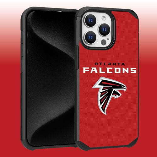 Apple iPhone 15 Pro Max (6.7) - NFL Licensed Atlanta Falcons Team Logo on Red Textured Dual Layer Case
