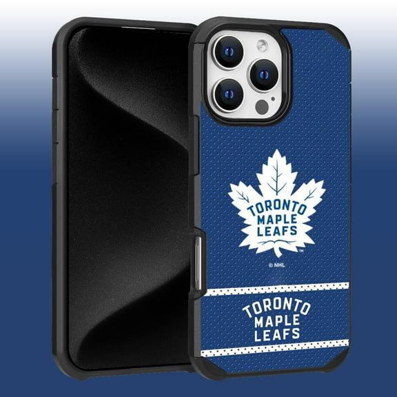 Apple iPhone 15 Pro Max (6.7) - NHL Licensed Toronto Maple Leafs Team Logo on Jersey Textured Dual Layer Case