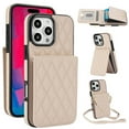 thumbnail image 1 of For Apple iPhone 15 Pro Max Argyle Pattern PU Leather RFID Blocking Protective Purse Wallet Case Magnetic Flip Cover Multi-Card Slots Pocket With Detachable Shoulder Strap,White,For iPhone 15 Pro Max, 1 of 7