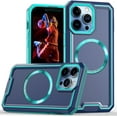 thumbnail image 1 of for Apple iPhone 15 Pro Max Case Compatible with MagSafe, Dual Layer Protection Rubber Cover Phone Case with Wireless Charging for iPhone 15 Pro Max YJ Blue, 1 of 16
