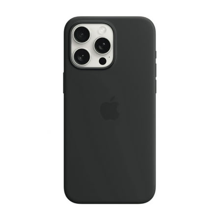 Apple - iPhone 15 Pro Max Silicone Case with MagSafe - Black