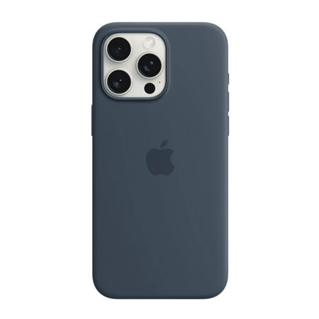 Apple - iPhone 15 Pro Max Silicone Case with MagSafe - Storm Blue