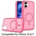thumbnail image 1 of For Apple iPhone 16 (6.1") Strong MagSafe Compatible Shockproof Hybrid Glossy Oil Protective Slim Hard Dual Layer TPU + PC Cover ,Xpm Phone Case [ Hot Pink ], 1 of 8