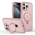 thumbnail image 1 of For Apple iPhone 16 Case, Compatible with Magsafe Ring Holder Kickstand Slim Fit Drop Protective Shockproof Anti-Scratch Bumper Rugged Phone Case Cover for iPhone 16, Pink, 1 of 8