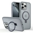 thumbnail image 1 of For Apple iPhone 16 Case, Compatible with Magsafe Ring Holder Kickstand Slim Fit Drop Protective Shockproof Anti-Scratch Bumper Rugged Phone Case Cover for iPhone 16, Gray, 1 of 8