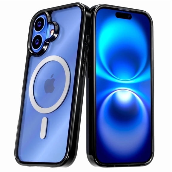 iPhone 16 Hybrid Shockproof Case - Clear / Black