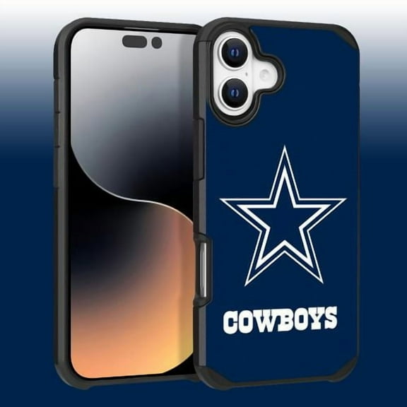 Apple iPhone 16 Plus (6.7) - NFL Licensed Dallas Cowboys Team Logo on Blue Textured Dual Layer Case